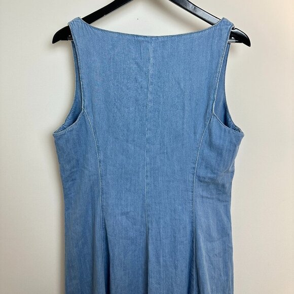 REFORMATION Sebastien Denim Midi Dress in Savannah Size US 12 - Picture 7 of 10
